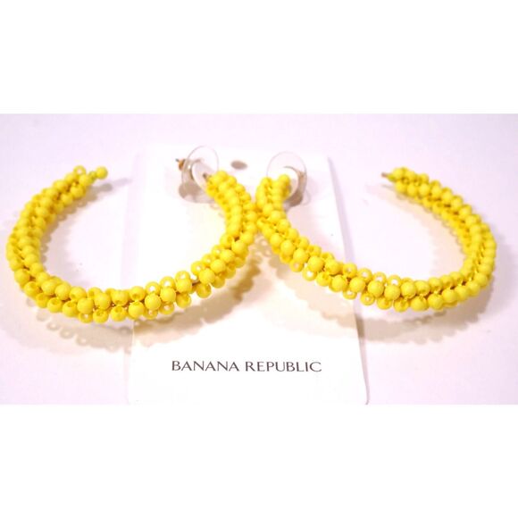 Banana Republic Jewelry - Banana Republic Women's Summer Fridays Bead Hoop EARRINGS NWT 48 Sunny